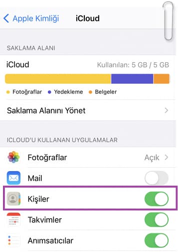 Yedeklemeden Sonra iCloud Kişiler Görünmüyor!