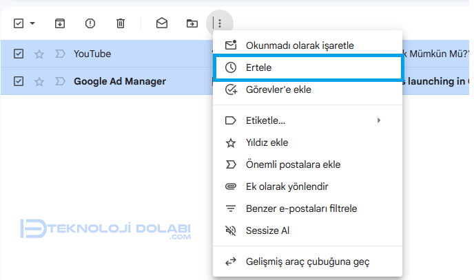 Gmail'de Erteleme Nasıl Kullanılır?